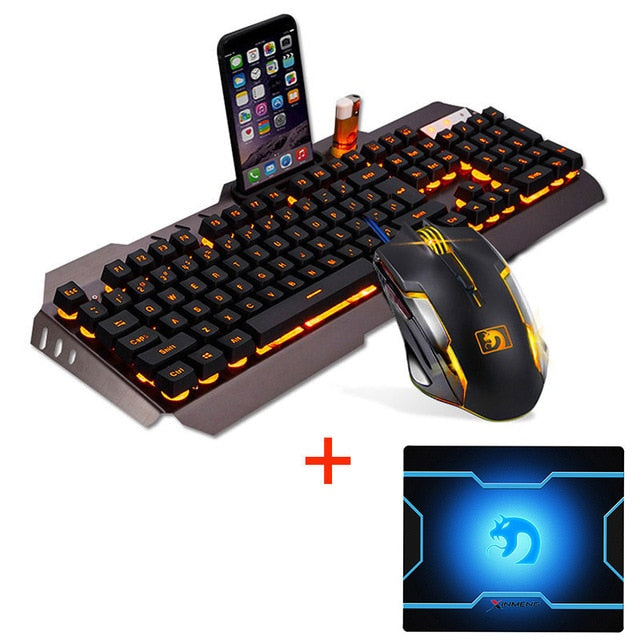 M398 Wired Combos USB Keyboard Mouse Pad Set