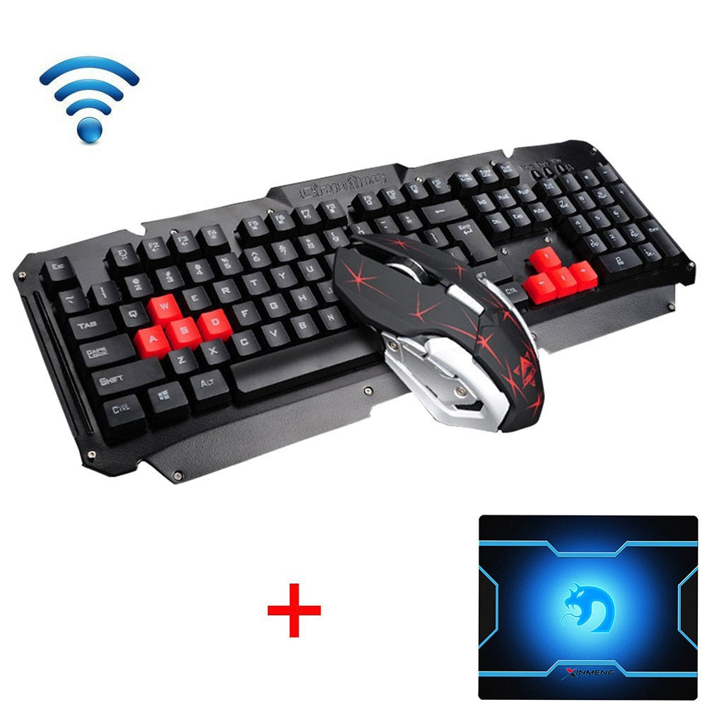 HK1600 2.4GHz Wireless  Combos Keyboard Mouse Pad Set
