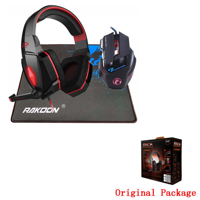 EACH Stereo Deep Bass Gaming Headphone Headset Gaming Mouse+Gaming Mousepad