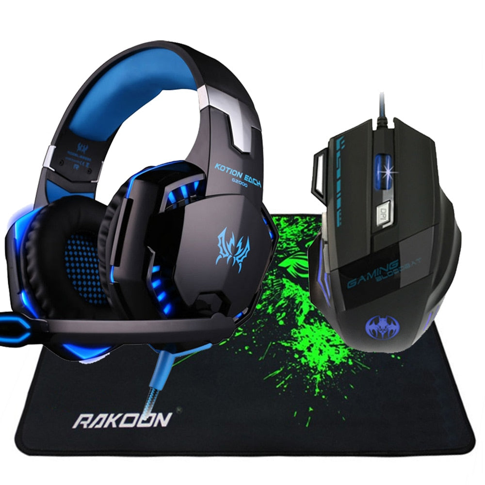 Professional Gaming Mouse Mice+Over-ear Gamer Headphone