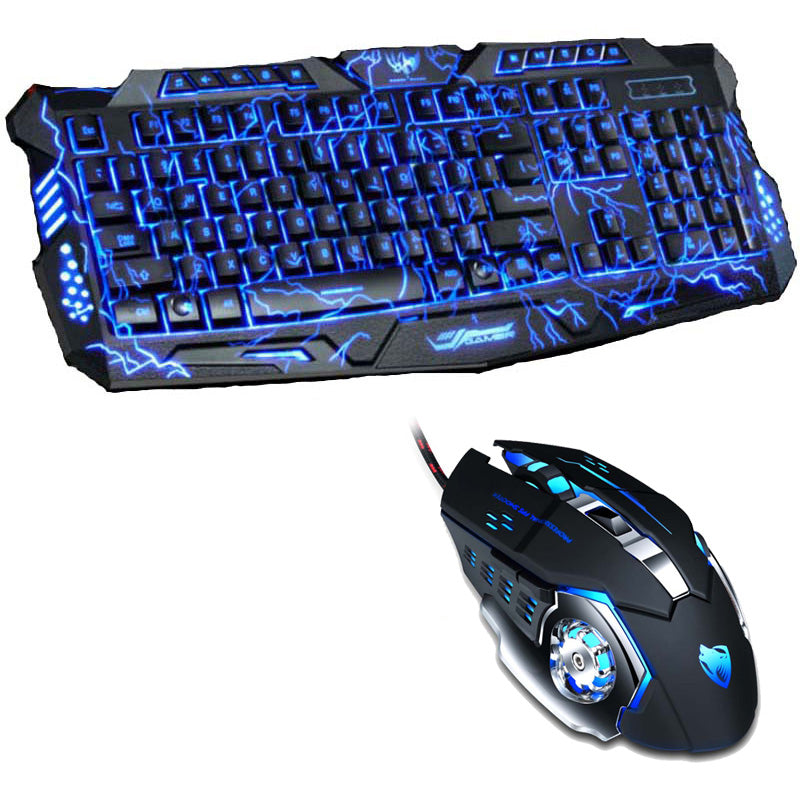 Tri Color LED Backlit Professional  Gaming Keyboard  Gaming Mouse Combo